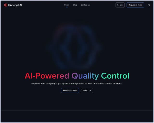 OnScript AI Call Center Quality Assurance ("QA") Software